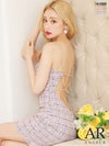 Angel-R エンジェルアール 高級キャミソールショルダービジューバックオープンチェック柄タイトミニドレス