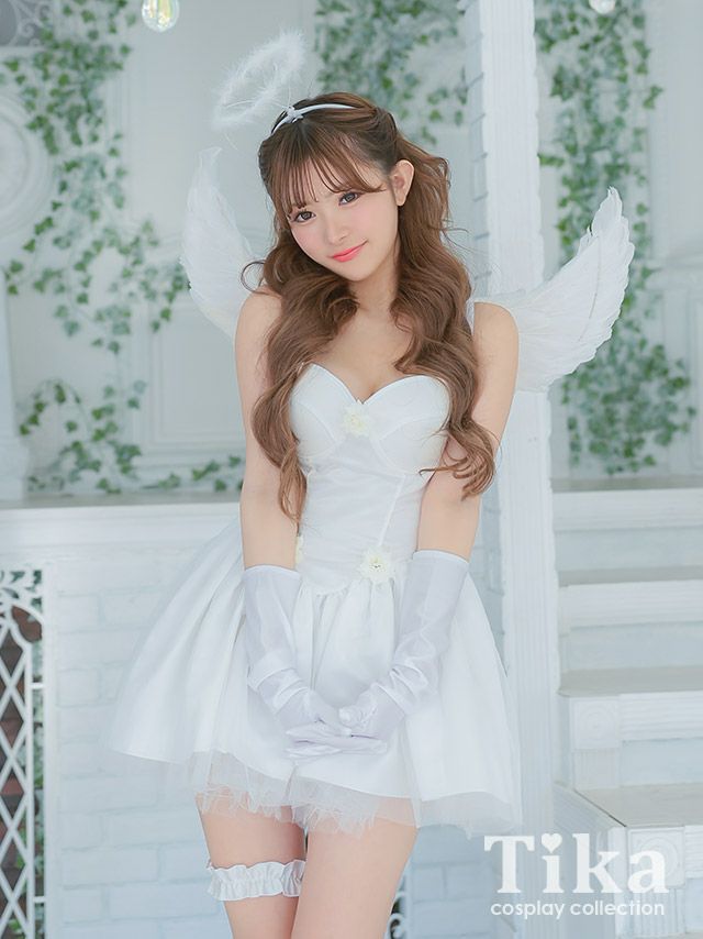 コスプレ 天使 5点set 羽付き ホワイトエンジェル アニマル ガーリー
