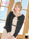 羽織り カーディガン ボレロ ショート丈 韓国 黒 体型カバー Tika ティカ ペプラムボレロカーディガン