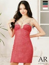 Angel-R エンジェルアール 高級フラワーレースセクシーバストビジューショルダーキャミソールタイトミニドレス