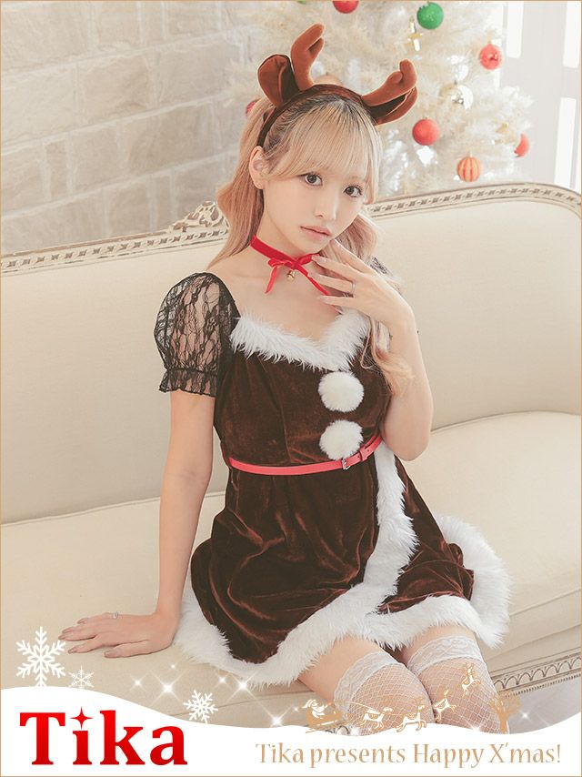 コスプレ クリスマス サンタ 鹿 衣装 仮装 ラップフレアスカートベアトナカイアニマルサンタコスプレ