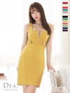 キャバドレス 膝丈ドレス [DEA.byROBEdeFLEURS/ディアバイローブドフルール] 高級バストジッパーデザインスーパーストレッチワッフルノースリーブ膝丈タイトドレス