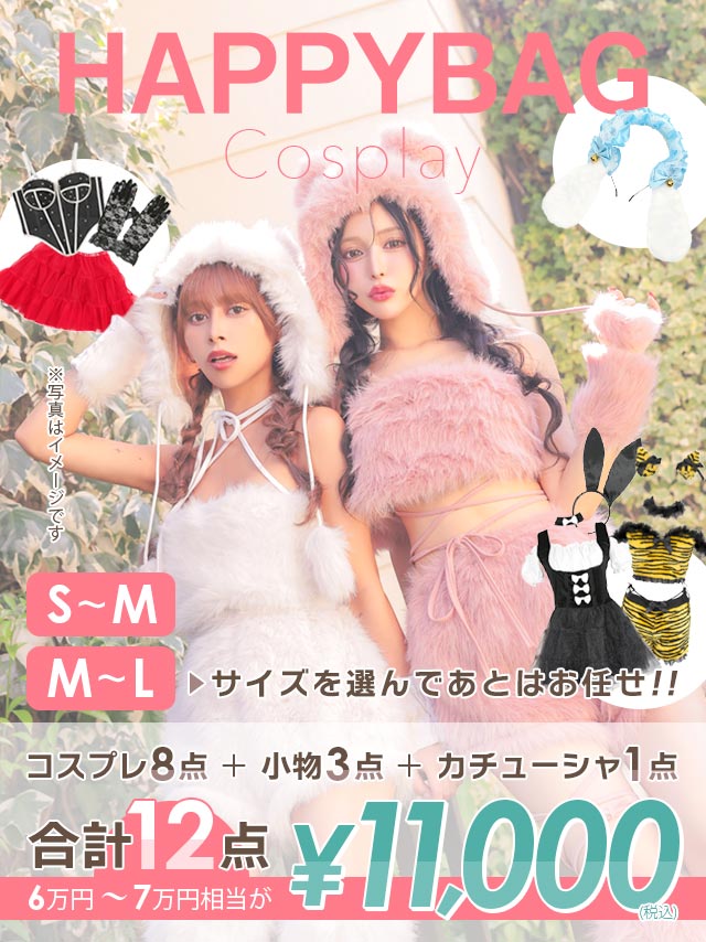 [福袋] コスプレ特盛12点セット (コスプレ8点/小物3点/カチューシャ1点)【6万円～7万円相当】