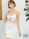 キャバドレス ミニドレス [Angel-R/エンジェルアール] 高級ホルターネックバストラインビジュースパンコールレースくびれタイトミニドレス