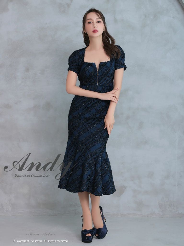 高級ブランド半袖チェック柄タイトミニドレス