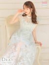キャバドレス ミニドレス [SALE][DEA.byROBEdeFLEURS/ディアバイローブドフルール] 高級シースルー総レースフリル袖ノースリーブ膝丈ワンピースドレス