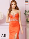 キャバドレス ロングドレス [Angel-R/エンジェルアール] 高級マーメイドキャミソールバストビジュースパンコールウエストカットスリットワンカラータイトロングドレス
