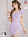 キャバドレス ミニドレス [Angel-R/エンジェルアール] 高級ビッグリボンワンショルダーくびれシアーカットタイトミニドレス
