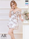 キャバドレス ミニドレス [Angel-R/エンジェルアール] 高級シフォンフリル袖バストシースルービジューキャミソールセットアップタイトミニドレス