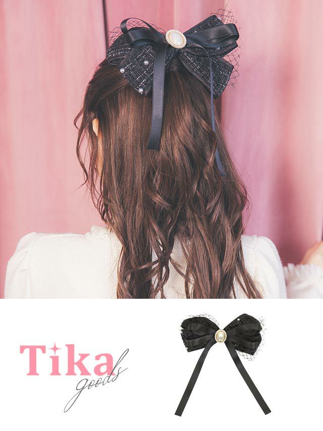 ヘアーアクセサリー バレッタ リボン ヘアアクセ 髪留め 髪飾り ヘアクリップ ヘアアレンジ 大ぶり パーティー オフィス 