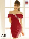 キャバドレス ミニドレス [Angel-R/エンジェルアール] 高級オフショルダービジューサイドメッシュカットくびれタイトミニドレス
