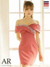 キャバドレス ミニドレス [Angel-R/エンジェルアール] 高級オフショルダービジューサイドメッシュカットくびれタイトミニドレス