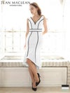 キャバドレス ミニドレス [JEANMACLEAN/ジャンマクレーン] 高級ノースリーブVネックパイピングマーメイド膝丈ドレス