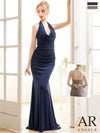 キャバドレス ロングドレス [Angel-R/エンジェルアール] 高級ドレープホルターネックバックスタイルギャザーマーメイドタイトロングドレス