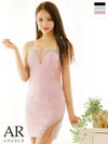 キャバドレス ミニドレス [Angel-R/エンジェルアール] 高級バストシースルーキャミソールパールビジューくびれスリットタイトミニドレス