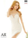 キャバドレス ミニドレス [Angel-R/エンジェルアール] 高級バストシースルーキャミソールパールビジューくびれスリットタイトミニドレス