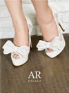 キャバヒール パンプス Angel-R/エンジェルアール 高級ビックリボンパンプスオープントゥレース厚底ハイヒール