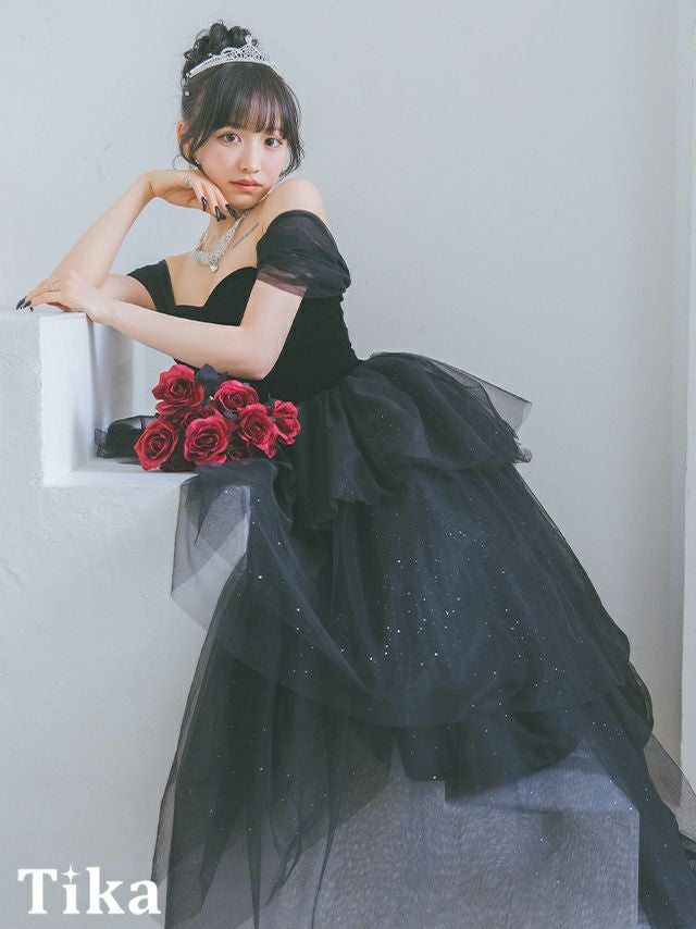 バースデー ゴージャスチュールラメ 2Way オフショルダー ベロア