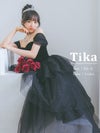 ロングドレス Aライン バースデー オフショルダー 谷間 シースルー ベアトップ くびれ キラキラ 背中魅せ お腹カバー 二の腕カバー 黒 XSあり (重川茉弥着用) [tk-ld628]