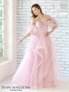 キャバドレス ロングドレス JEANMACLEAN ジャンマクレーン 高級2wayオフショルバースデーストーン付きフラワー刺繍ワンカラーAラインロングドレス