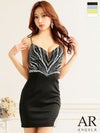 キャバドレス タイトドレス Angel-R エンジェルアール 高級キラキラビジューキャミソールくびれシアータイトミニドレス