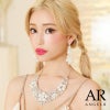 キャバアクセ キラキラ Angel-R エンジェルアール 高級ビッグフラワーパールビジューネックレス＆ピアスセット