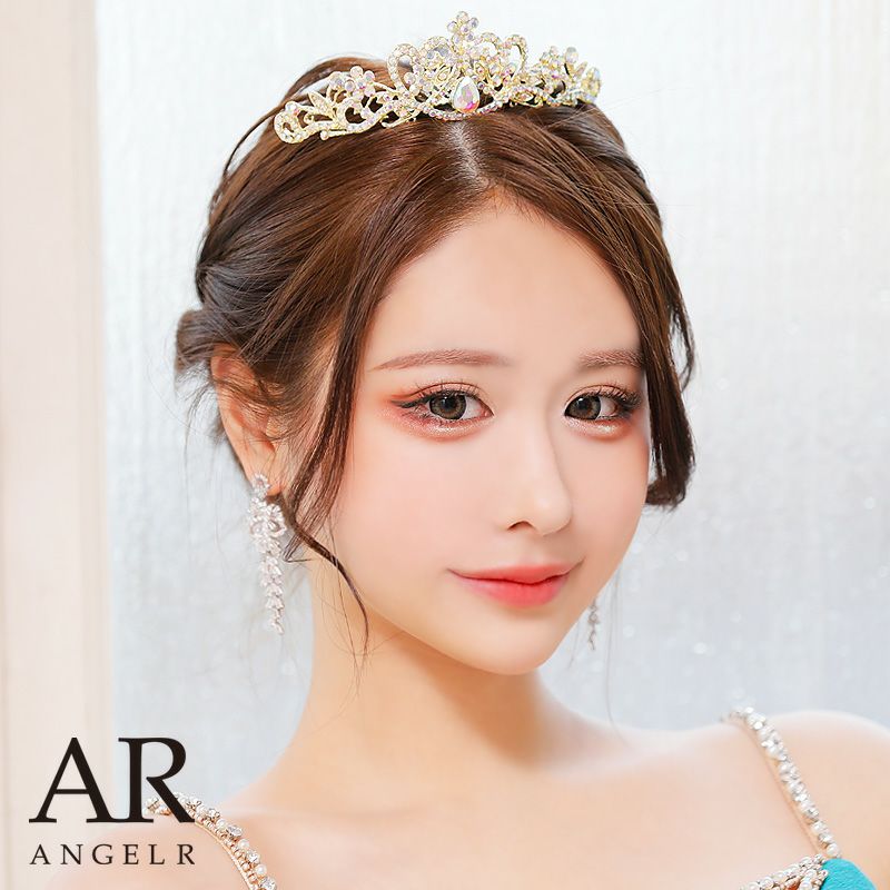 Angel-R　エンジェルアール 高級ビッグフラワービジューストーンティアラキャバアクセ キラキラ　