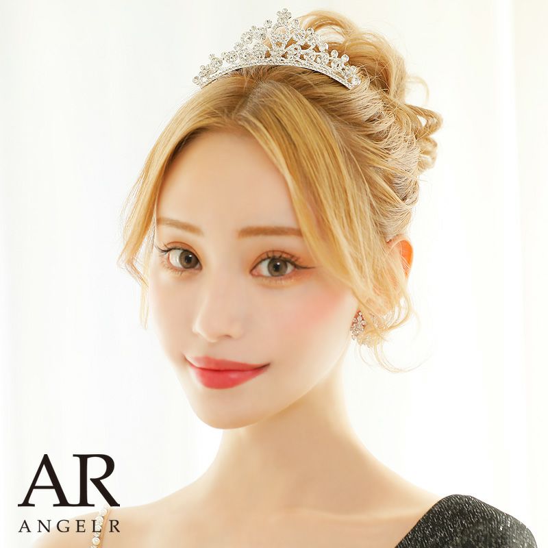 キャバアクセ キラキラ Angel-R エンジェルアール 高級フラワービジューモチーフティアラ