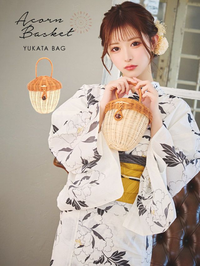 [浴衣小物] どんぐりミニかごバッグ