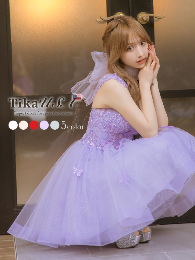 キャバドレス ミニ丈 大きいサイズ インポート フレア ミニドレス Aライン バースデー イベント