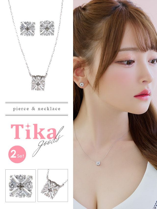 アクセサリー セット ネックレス ピアス ビジュー アクセ イヤリング シルバー