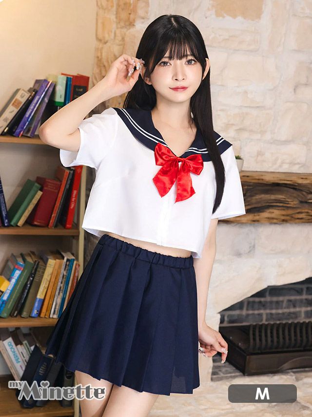 コスプレ リボン付き 半袖 体型カバー フレアスカート プチプラ シェリーズ クローゼット リボンセーラー [3点セット] (トップス/スカート/リボン)【ハロウィン】[th-hw901976]