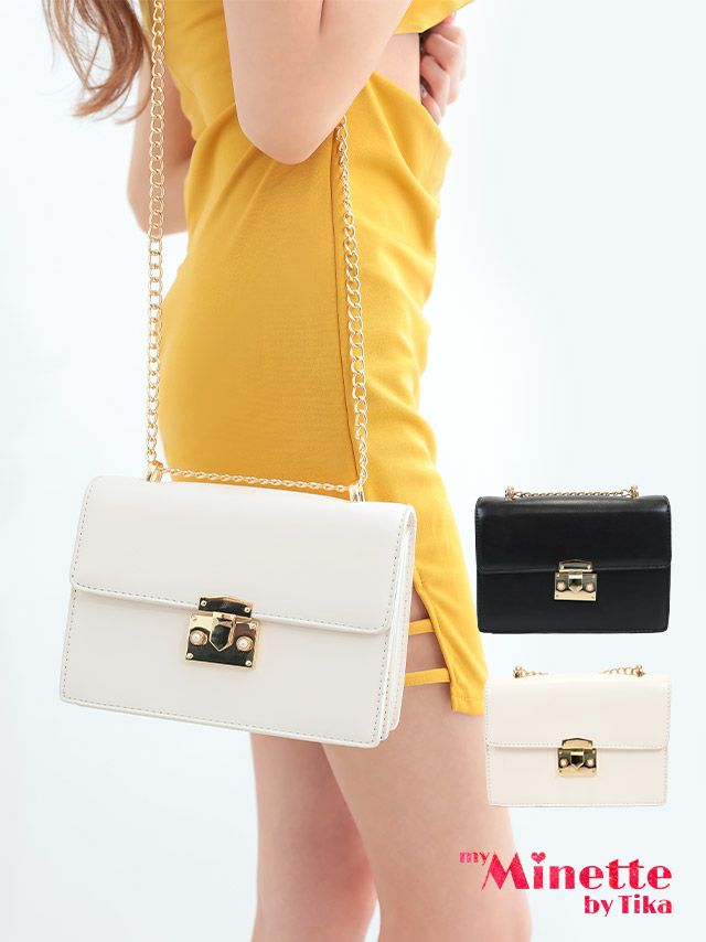 シンプル　ワンカラー　スクエア　2Way　ミニ　ハンドバッグ