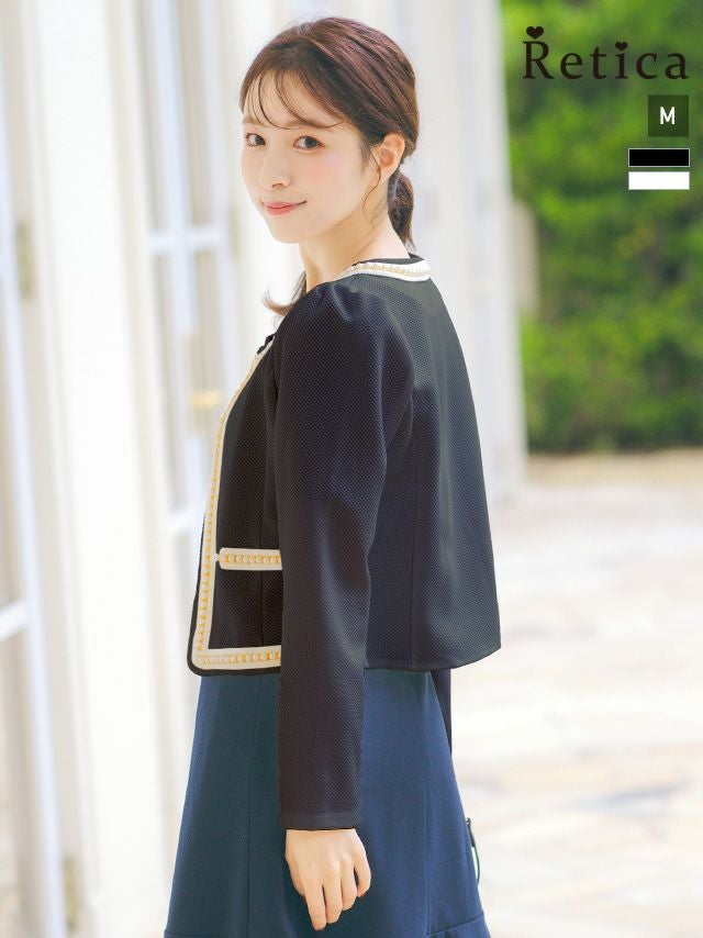 羽織り ボレロ　ジャケット パーティー 結婚式 長袖 カーディガン セレモニー 入学式 卒業式