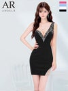キャバドレス ミニドレス Angel-R エンジェルアール 　高級ワンショルダーハートチャームビジューくびれタイトミニドレス