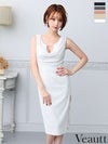 キャバドレス 膝丈ドレス Veautt/ヴュート 高級ノースリーブサイドジップゴールドチャームシンプルワンカラーラメタイト膝丈ドレス