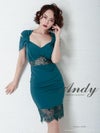 キャバドレス Andy アンディ　高級フラワーレース肩あきシースルータイトミニドレス