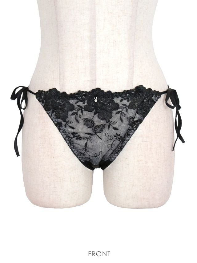 SALE] フラワーレースTバック紐ショーツ単品
