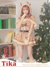 コスプレ トナカイ サンタ 衣装 仮装 クリスマス コスチューム 鹿 可愛い スカート
