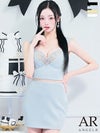 キャバドレス ミニドレス Angel-R エンジェルアール 　高級ノースリーブセットアップシフォンショルダービジューデザインタイトミニドレス