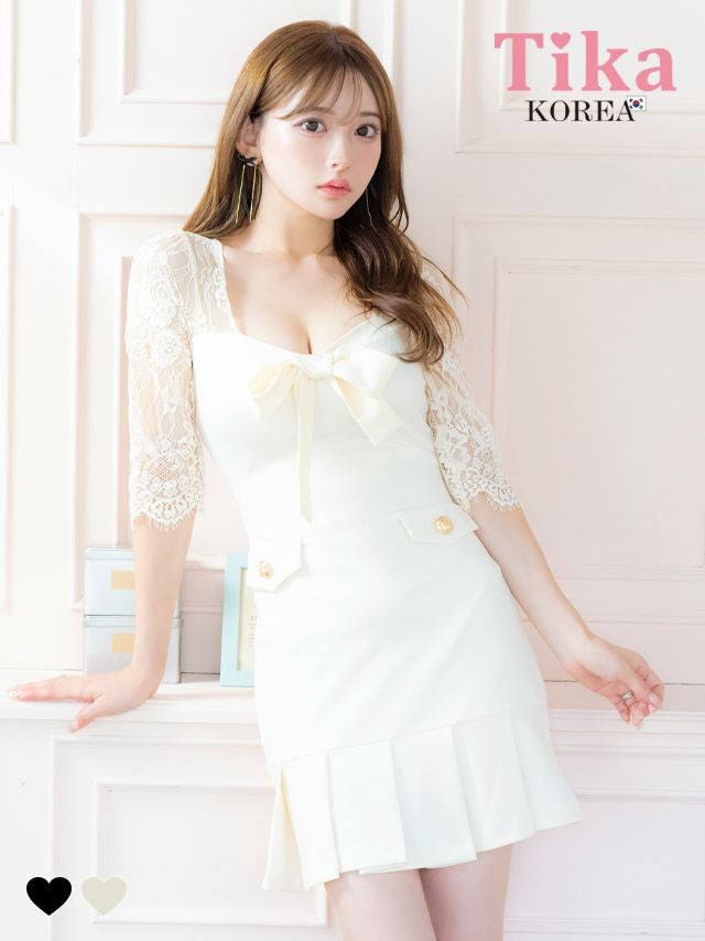 キャバドレス 韓国 ミニ丈 大きいサイズ タイト 袖あり ミニドレス ワンピース 