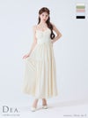 キャバドレス ロングドレス DEA.byROBEdeFLEURS ディアバイローブドフルール　高級ホルターネックリボンキャミソールウエストベルトラメシフォンAラインロングドレス