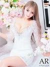 キャバドレス  ミニドレス Angel-R エンジェルアール 　高級袖ありフラワーレースシースルービジュータイトミニドレス