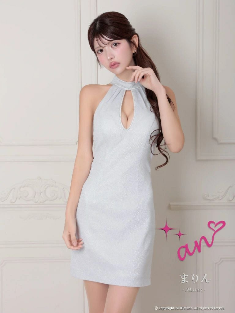 キャバドレス an アン ホルターネックバストカットウエストカットタイトミニドレス