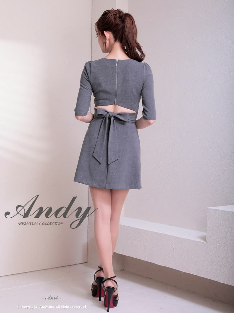 高級 ジップアップ金ボタン七部丈 リボンプリーツタイトミニドレス