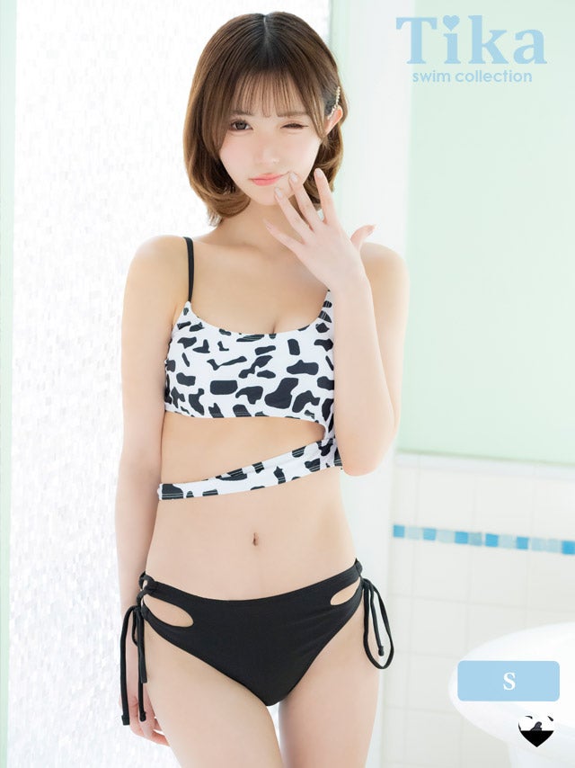 水着 ビスチェ ビキニ モノトーン ワンショル カットアウト 大きいサイズ セット