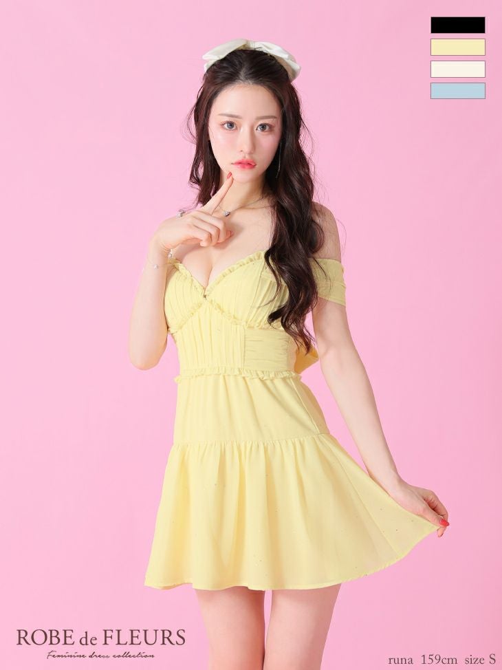 キャバドレス ROBEdeFLEURS ローブドフルール ミニ丈 フレア 大きいサイズ Aライン