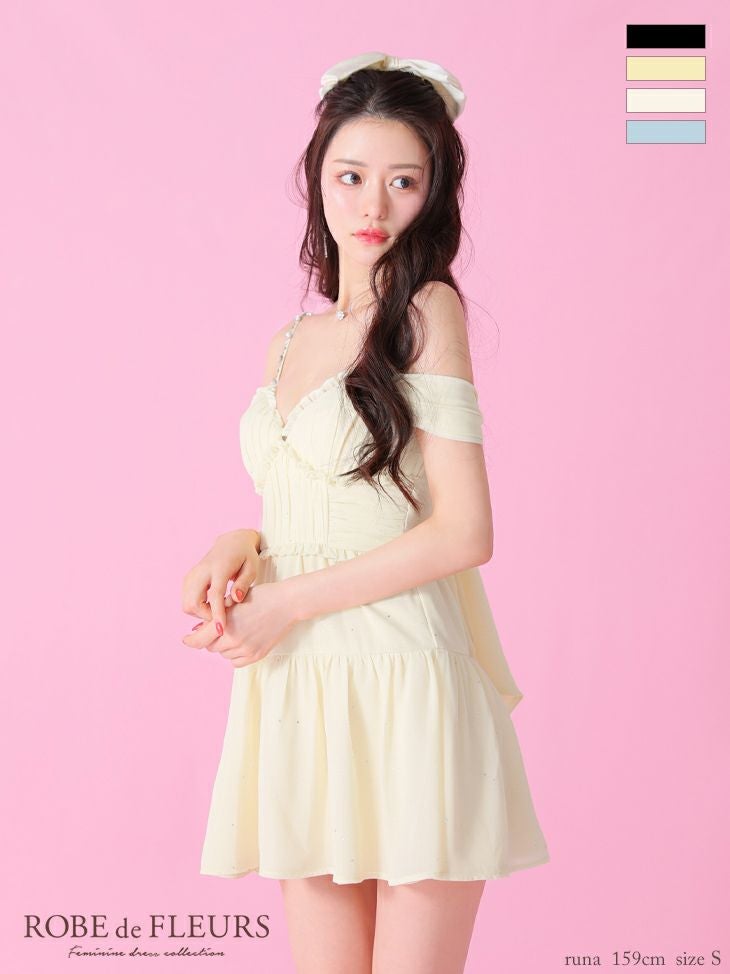 キャバドレス ROBEdeFLEURS ローブドフルール フレア ミニドレス Aライン ミニ丈
