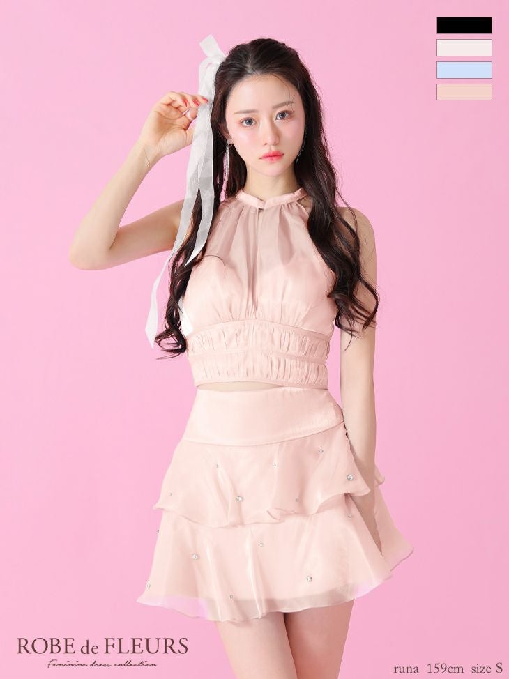 キャバドレス ROBEdeFLEURS ローブドフルール セットアップ ミニドレス フレア