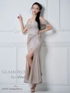 キャバドレス AndyGLAMOROUS アンディグラマラス　オフショルダー タック シンプル ラメ スリット Aライン ロングドレス